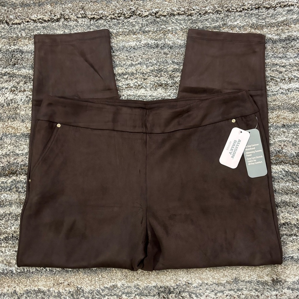 Allison Daley Brown Suede Skinny Pants Sz XL NWT | Suede Skinny Leggings/Pants-